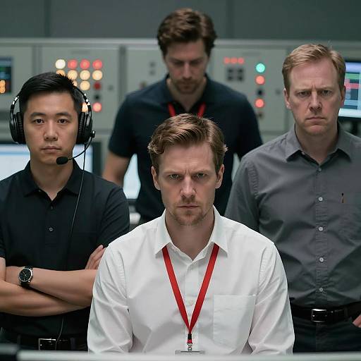 Intense Scene in a Control Room
