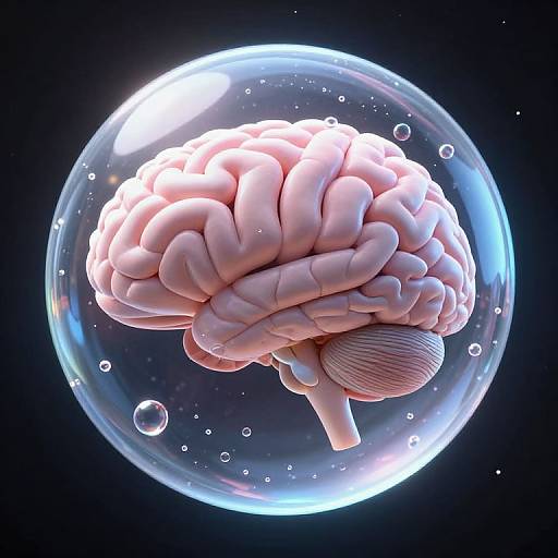 Surreal Cyberpunk Brain in Orb