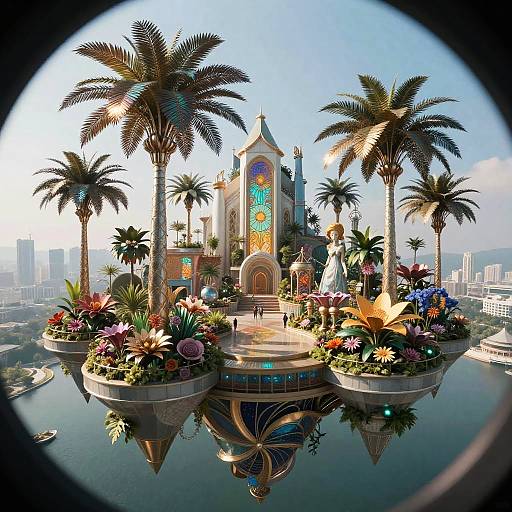 Futuristic Floating Garden Paradise