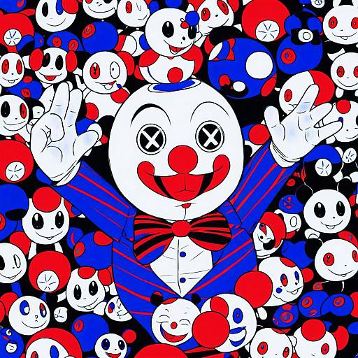 Illustration of Mr. mime, pokemon in the style of Isuka