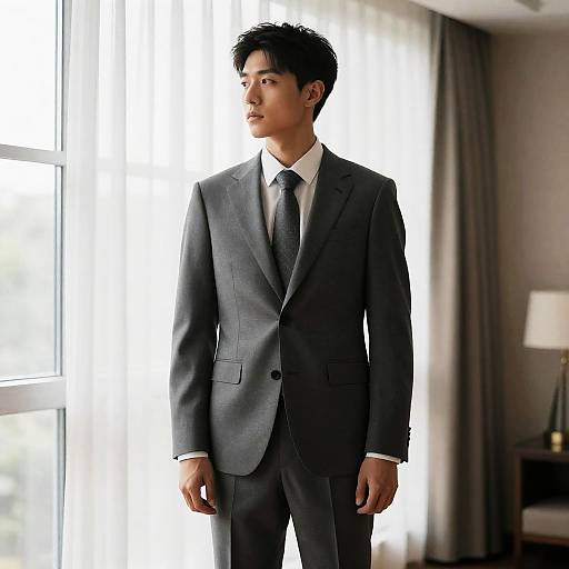 Elegant Morning Suit Wedding Portrait