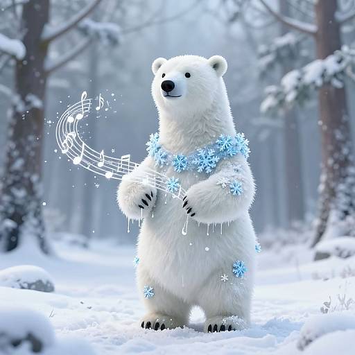 Polar Bear in Snowflake Gown