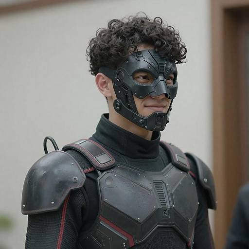 Cybernetic Warrior in High-Tech Armor