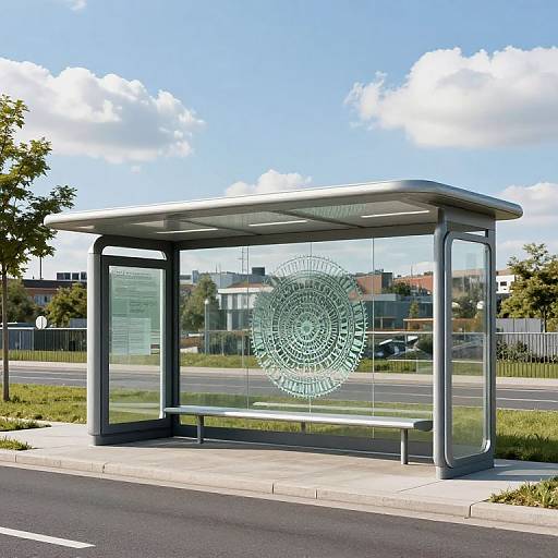 Futuristic Eco-Friendly Bus Shelter Design