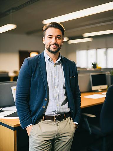 Candid Portrait of Man in Office