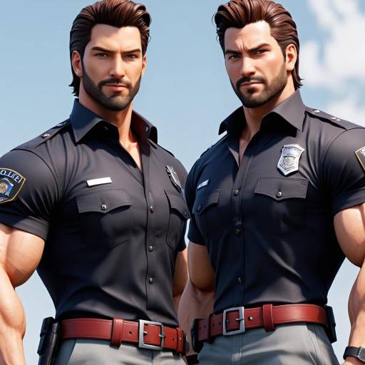 Charming Police Couple in Dynamic Outdoor Setting
