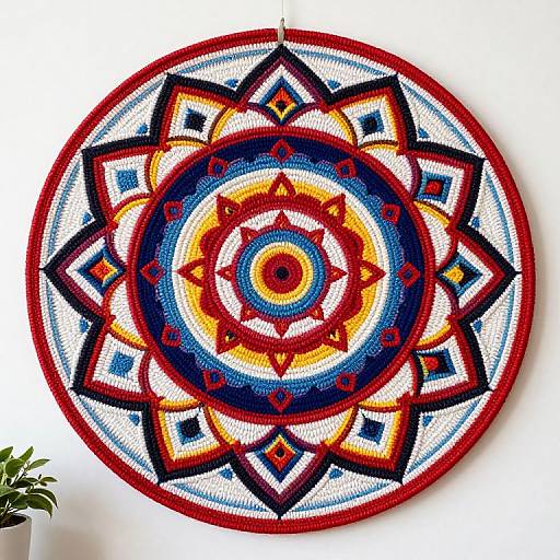 Colorful Yarn Mandala Wall Hanging