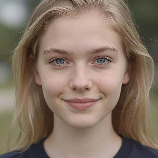 Blonde Woman with Blue Eyes Portrait