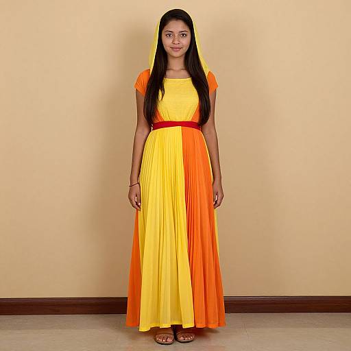 Young Woman in Bright Dress Portrait