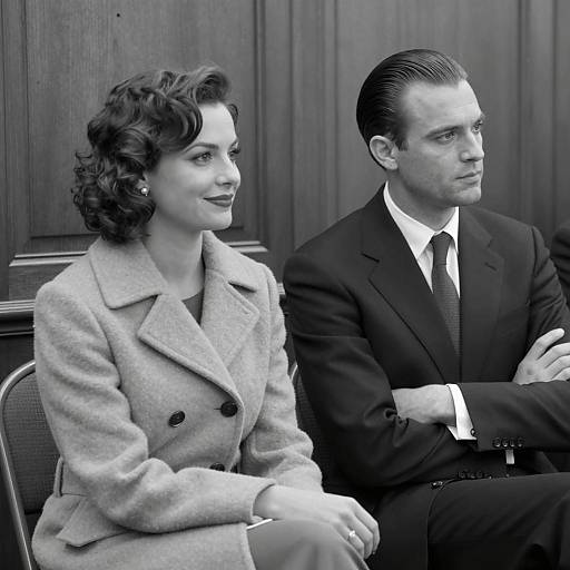 Elegant Black-and-White Couple Portrait