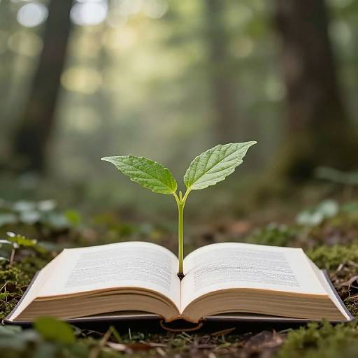 Sprout Growing From Open Book