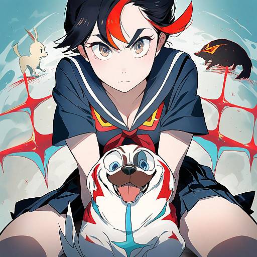 Illustration of Guts (kill la kill), kill la kill in the style of Tamtamdi