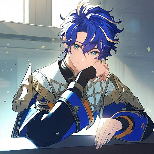 Illustration of Astel leda, holostars in the style of Cosmic (crownclowncosmic)