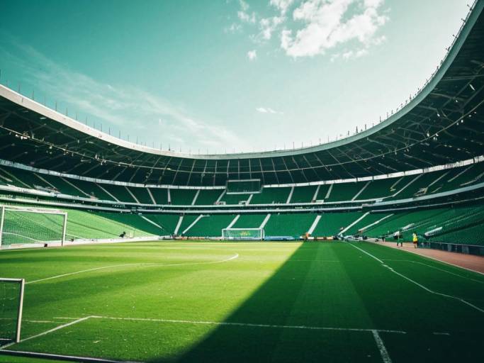 Scenic Soccer Stadium with Green Field