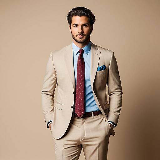 Handsome Man in Tan Suit Photography