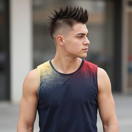 Urban European Man with Spiky Fade