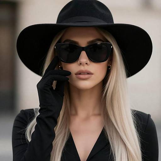 Platinum Blonde in Dramatic Noir Portrait