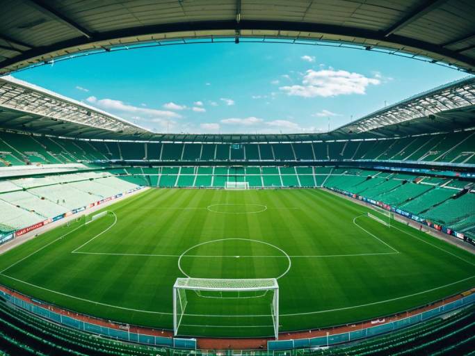 Empty Modern Football Stadium