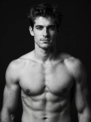 Cinematic Black and White Fitness Model Portrait