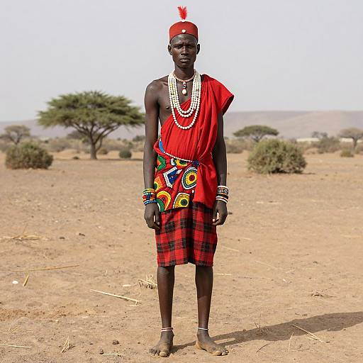 African Man in Swazi Traditional Attire