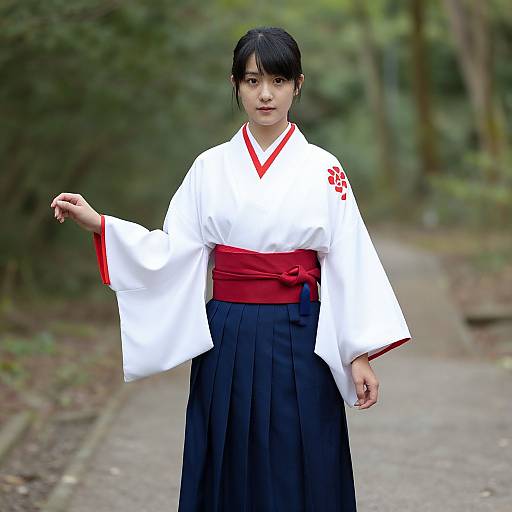 Young Woman in Traditional Japanese Kimono