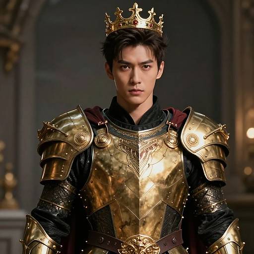 Regal Male in Gold and Black Armor