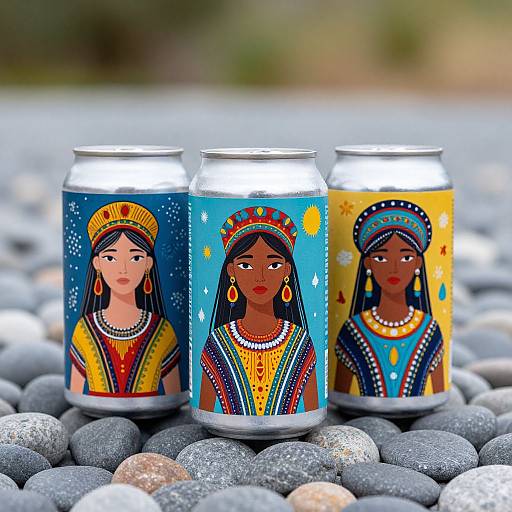 Colorful Cultural Aluminum Can Designs