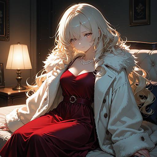 Red-Eyed Beauty in White Fur