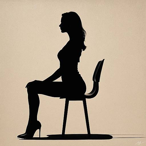 Minimalist Silhouette Woman with Neon Heels
