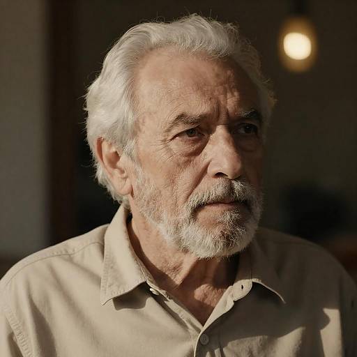 Sunlit Portrait of Elderly Man