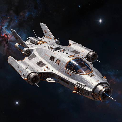 Realistic Futuristic Spaceship Illustration