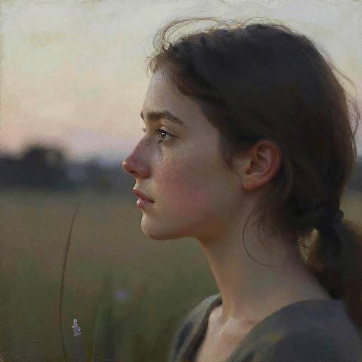 Photorealistic Charcoal Portrait at Dawn