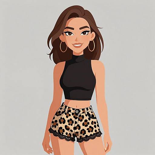 Smiling Woman in Casual Chic Outfit