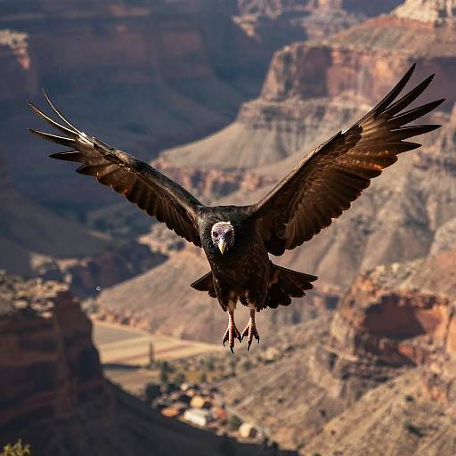 Solo Turkey Vulture in Desert Canyon