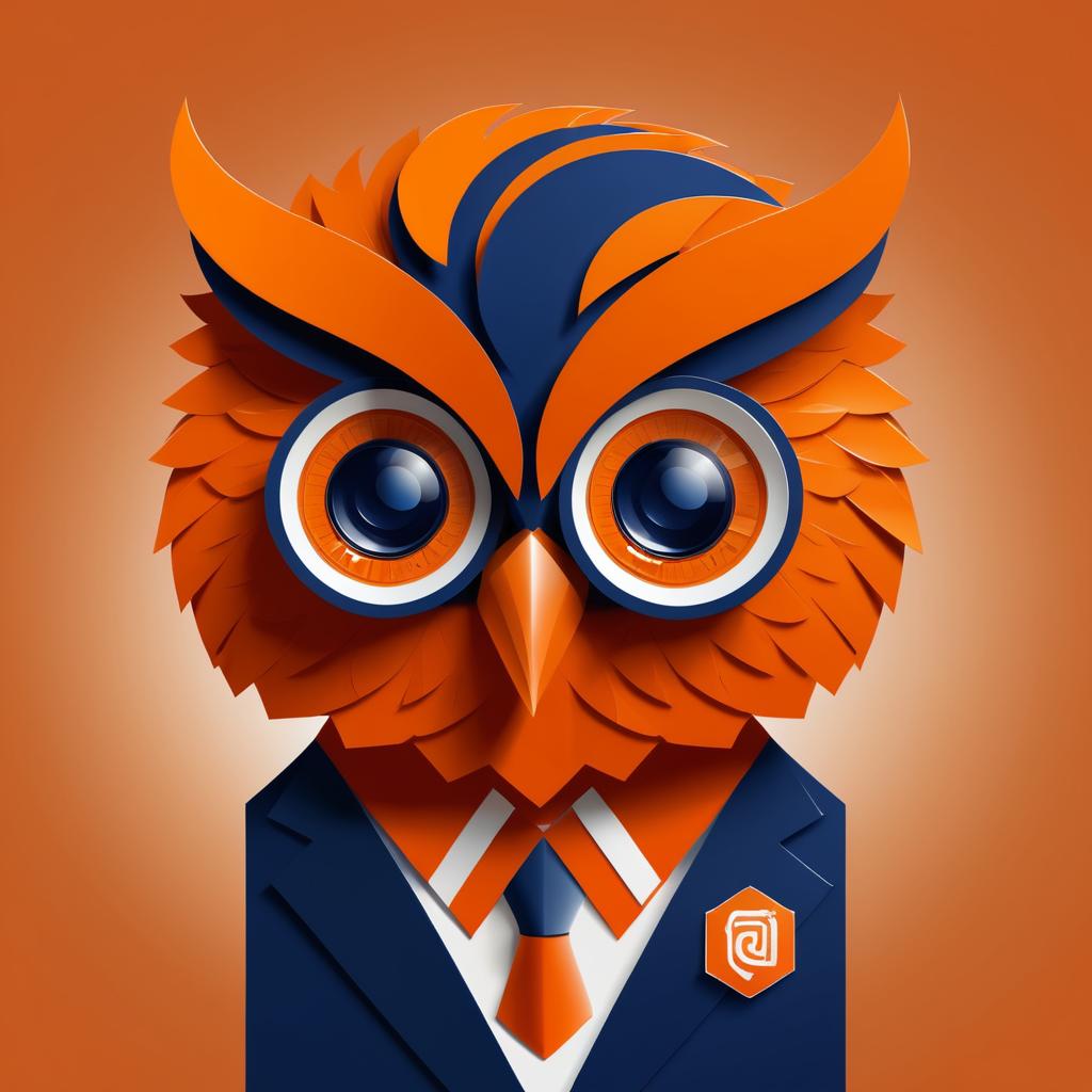 Professional Orange Owl LinkedIn Banner Design