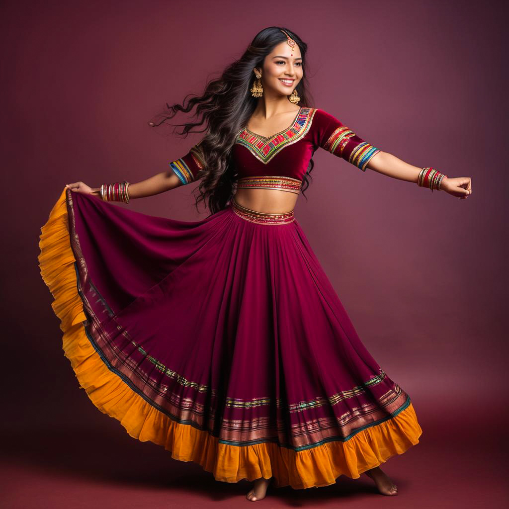 Smiling Young Woman in Andean Dance Costume