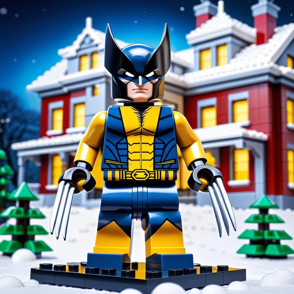 Wolverine: Lego Figurine in Snowy Scene