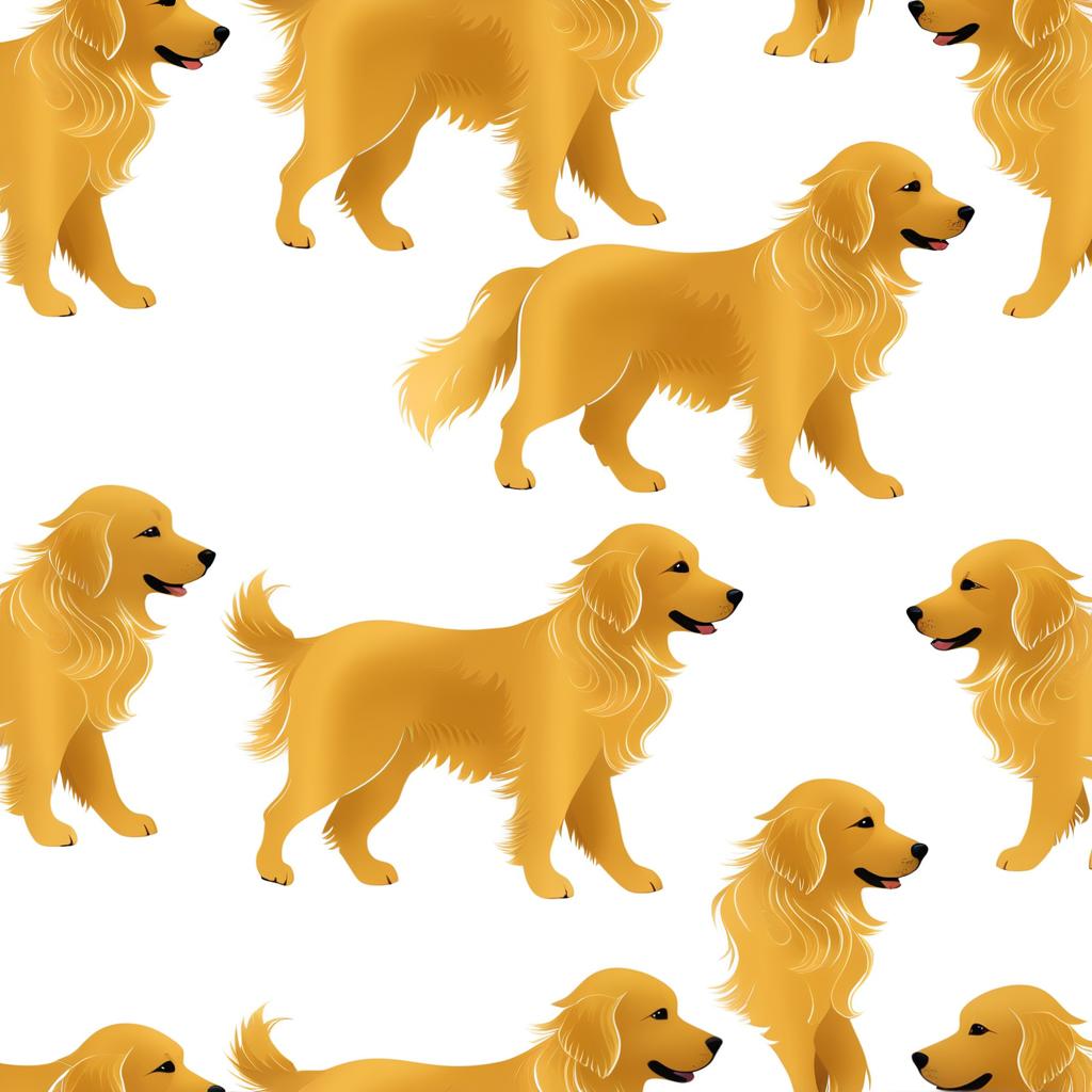 Realistic Wavy Fur Golden Retriever Portrait