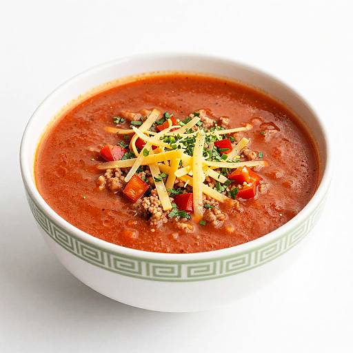Hearty Tomato Soup with Cheese and Herbs