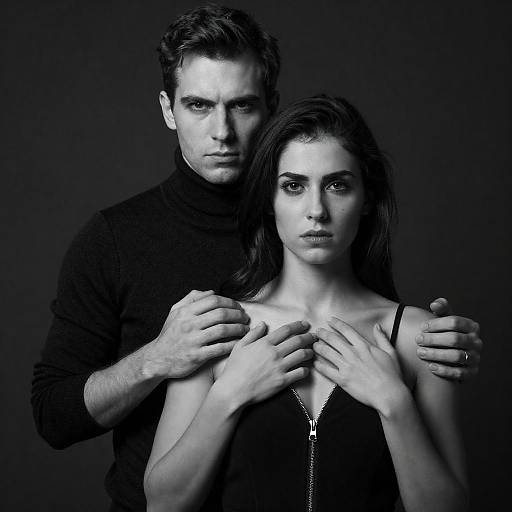 Intense Embrace in Monochrome