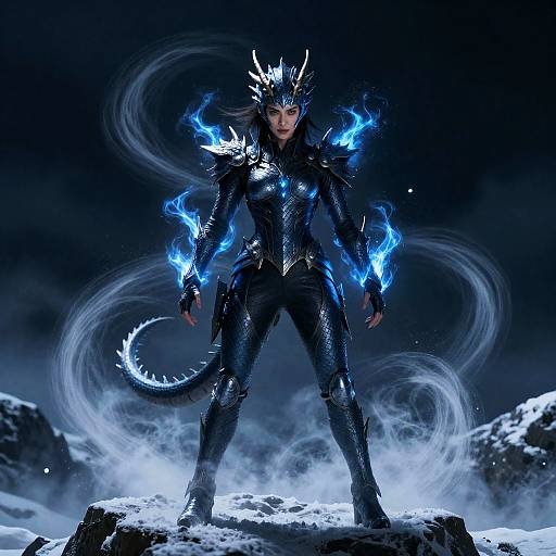 Dragon Suit Warrior on Snowy Peak