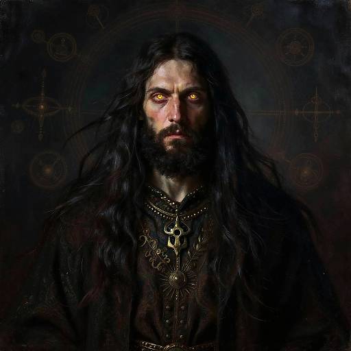 Surreal Rasputin Portrait with Mystical Aura