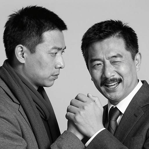 Dramatic Black and White Portrait of Friendship