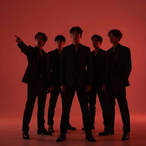 Dramatic Silhouette of Group Interaction