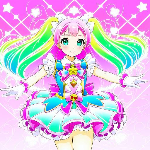 Illustration of Haruno haruka, precure in the style of Moshimoshibe
