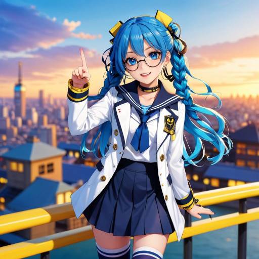 Dynamic Girl in a Vibrant Cityscape