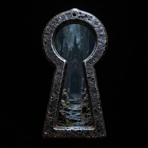3D Dark Fantasy Through Keyhole