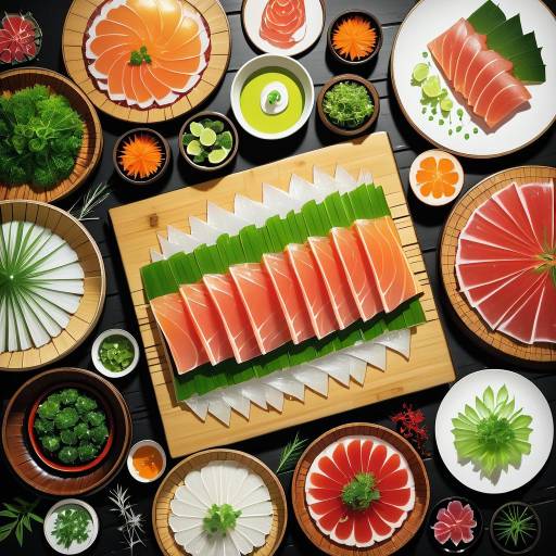 Vibrant Gourmet Still Life with Sashimi Vibrant Gourmet Still Life with Sashimi