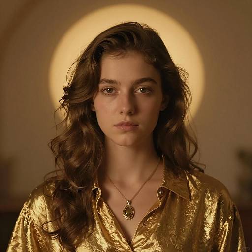 Portrait of Woman with Golden Halo