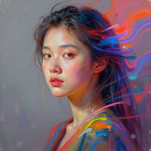 Surreal AI Portrait Digital Painting